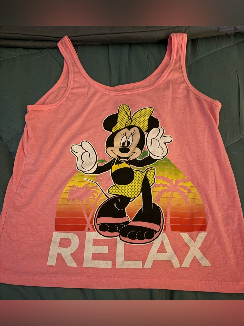 Disney Hot Pink Minnie Mouse Graphic Tank Top